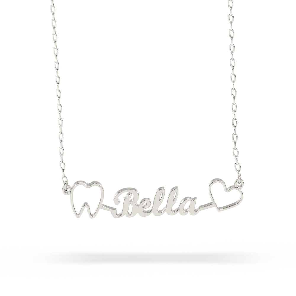 Gift for Dental Assistant Gift for Dental Hygienist Personalized Dental Assistant Necklace Silver