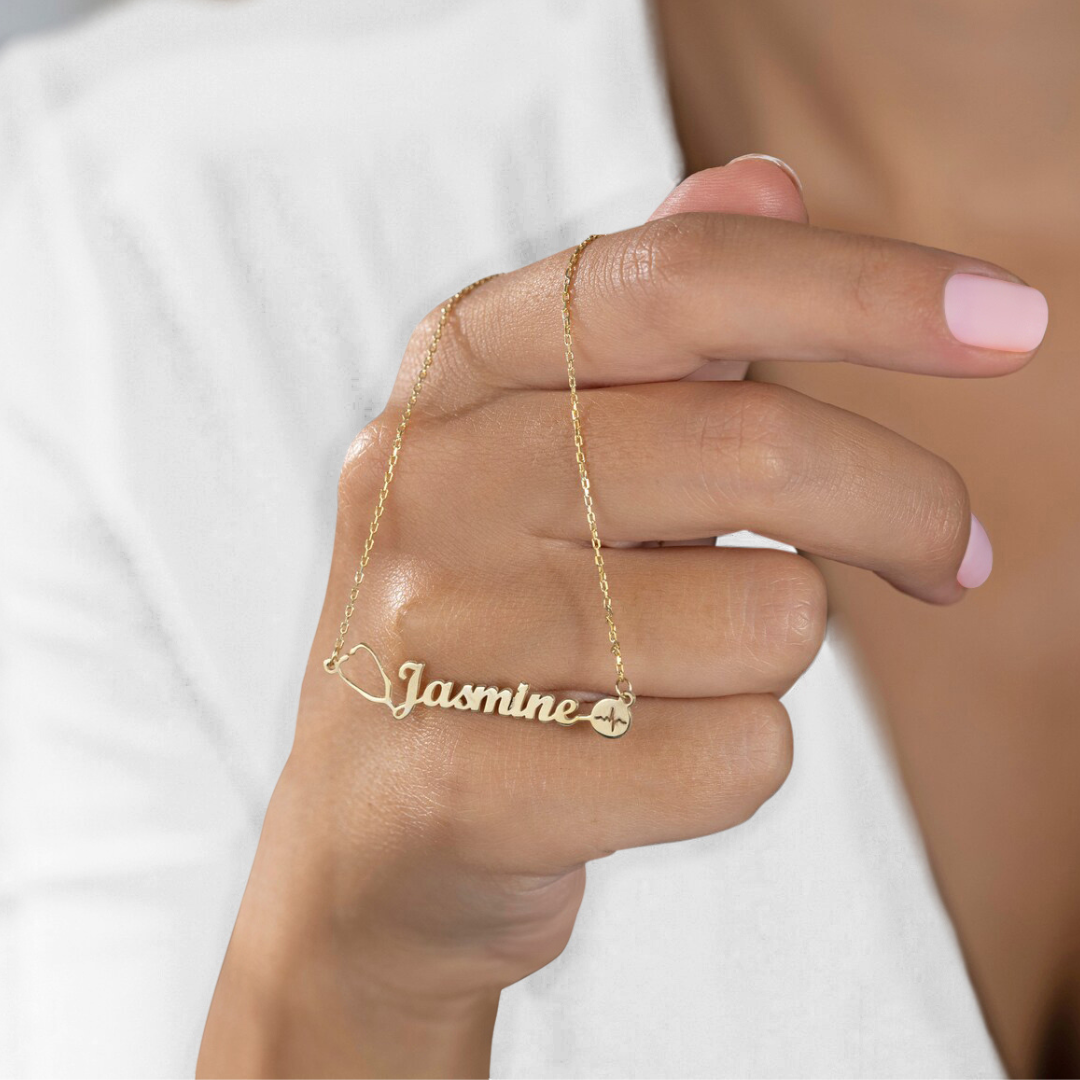 Stethoscope Name Necklace