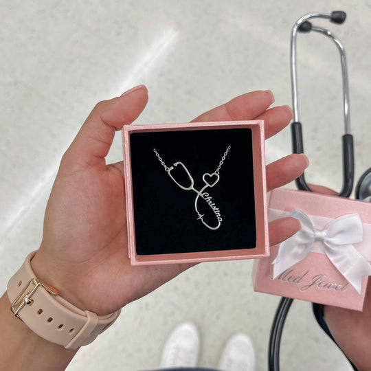 Stethoscope Name Necklace EKG